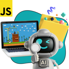 Язык программирования JavaScript + AI. Проектное обучение + геймификация + AI-помощники - КИБЕРшкола программирования для детей, компьютерные курсы для школьников, начинающих и подростков - KIBERone г. Великий Новгород